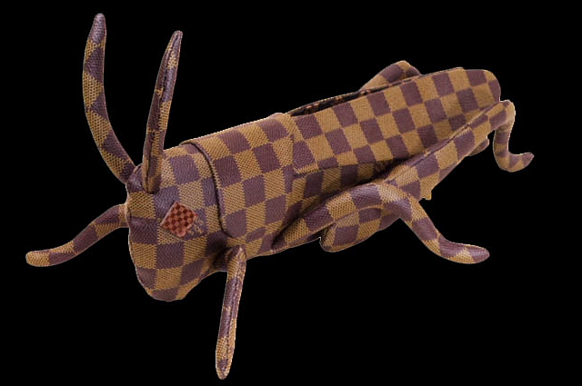 Animal sculptures made from Louis Vuitton bags