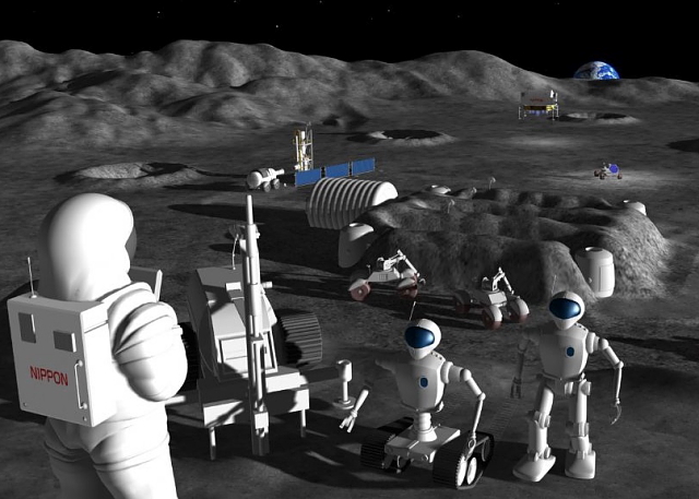 Japanese robots on the moon --