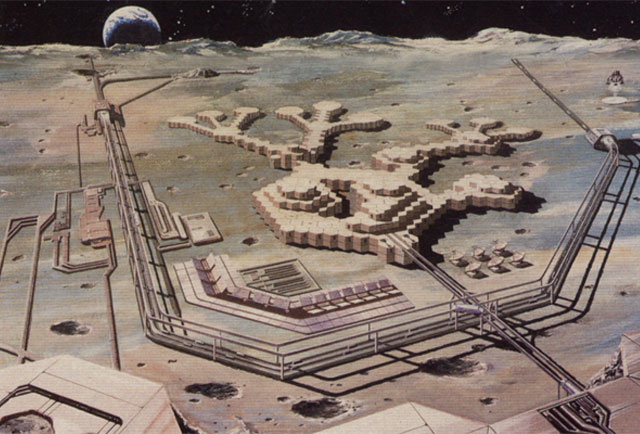 Lunar base concept by Shimizu Corporation -- 