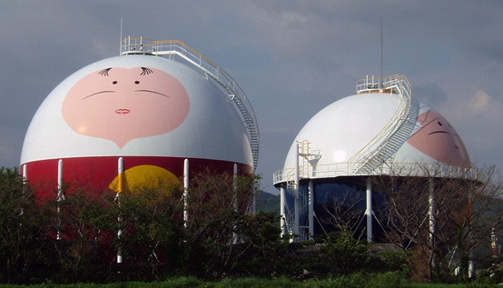 Decorated gasholder in Japan -- 